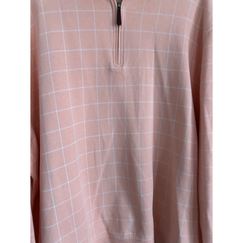 SET OF 2 Lands End Pullover Mens 2XL Blue Pink Plaid Sweater Quarter 1/4 Zip - Picture 3 of 16
